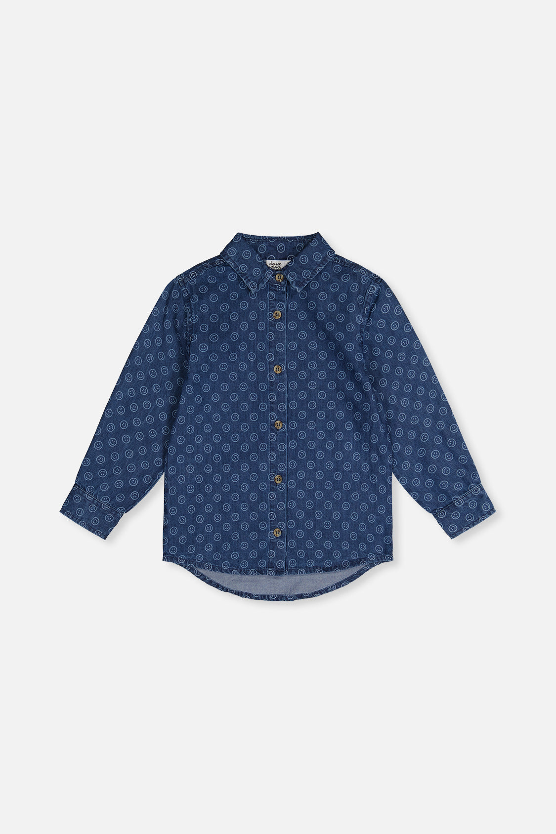 Chambray Shirt Blue Smiley Print - J20M15_2J315
