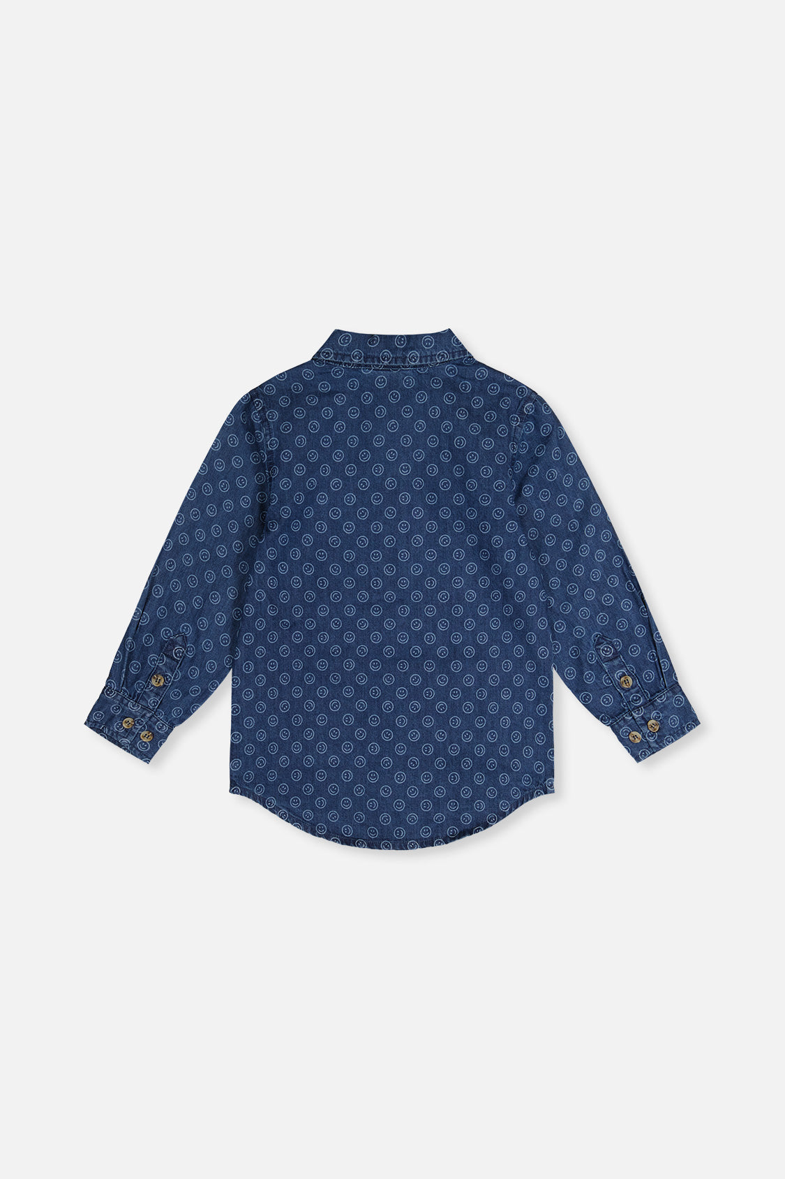 Chambray Shirt Blue Smiley Print - J20M15_2J315