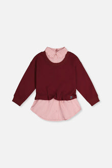 Fake Two Layer Sweater Reddish-Brown - J20M31_07001