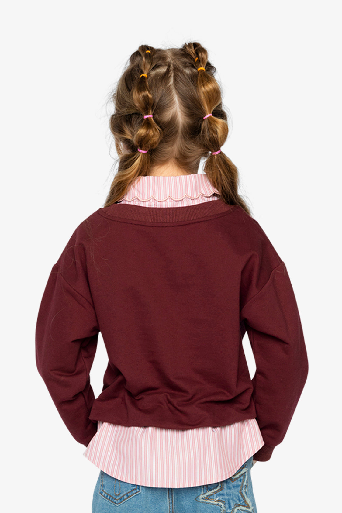Fake Two Layer Sweater Reddish-Brown - J20M31_07001