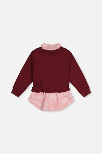 Fake Two Layer Sweater Reddish-Brown - J20M31_07001