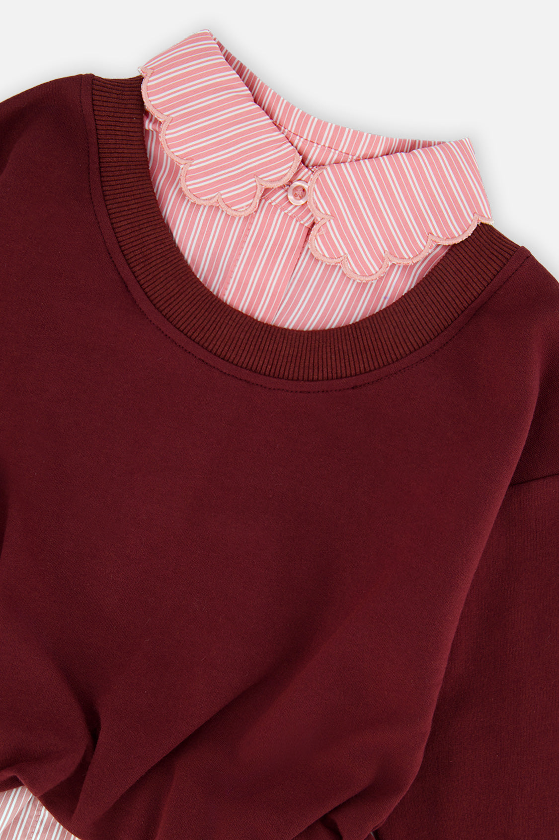 Fake Two Layer Sweater Reddish-Brown - J20M31_07001