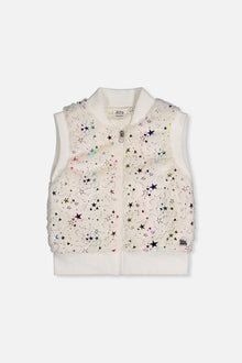 Faux Fur Sleeveless Vest Multicolored Star - J20M32_2J318
