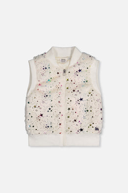 Faux Fur Sleeveless Vest Multicolored Star - J20M32_2J318