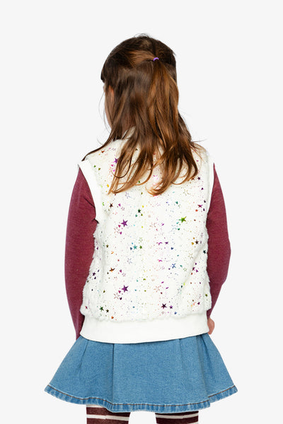 Faux Fur Sleeveless Vest Multicolored Star - J20M32_2J318