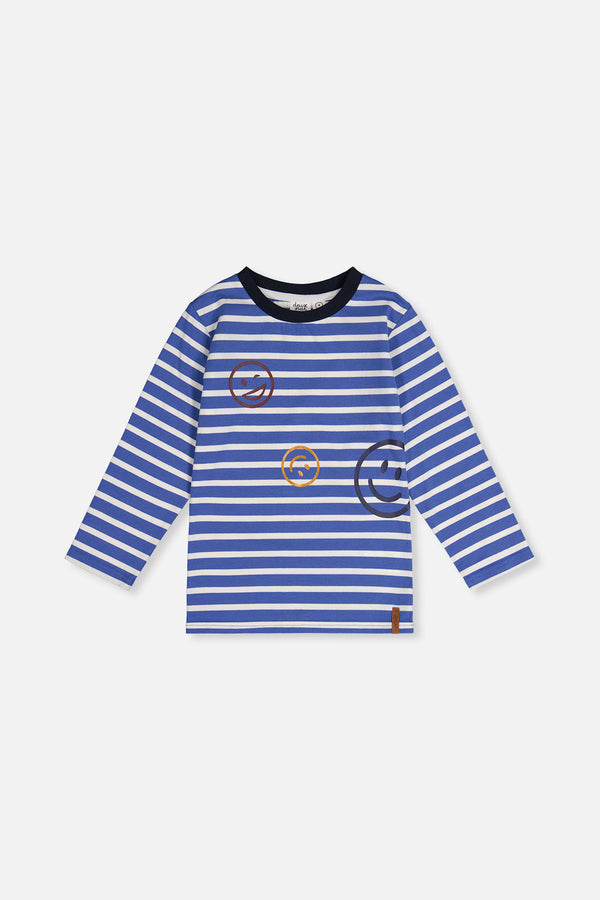 Long Sleeve T-Shirt Blue And White Stripes - J20M73_2J316