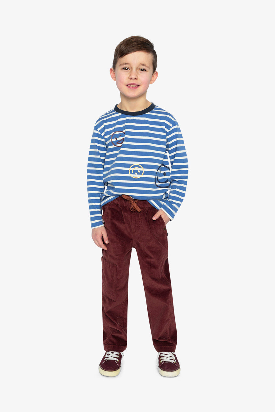 Long Sleeve T-Shirt Blue And White Stripes - J20M73_2J316