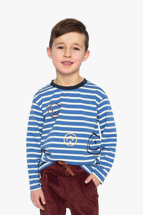 Long Sleeve T-Shirt Blue And White Stripes - J20M73_2J316