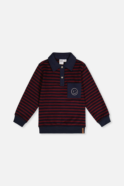 Brushed Jersey Top Red And Blue Stripes - J20M74_2J317