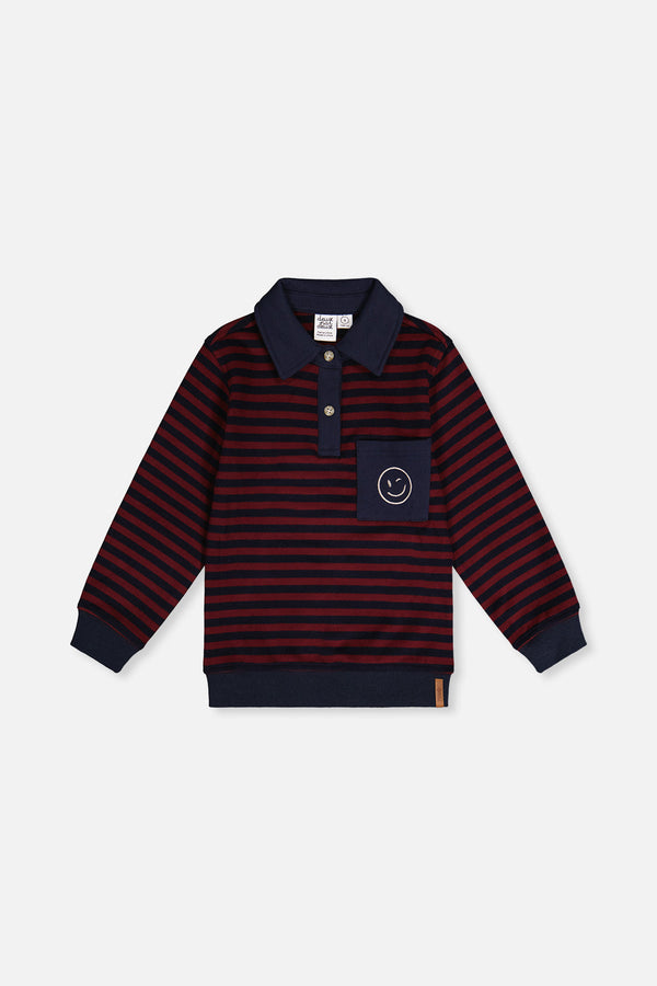 Brushed Jersey Top Red And Blue Stripes - J20M74_2J317