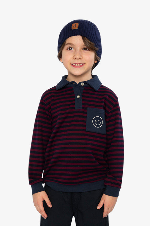 Brushed Jersey Top Red And Blue Stripes - J20M74_2J317