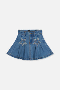 Pleated Skirt Navy Blue Denim - J20M80_01230