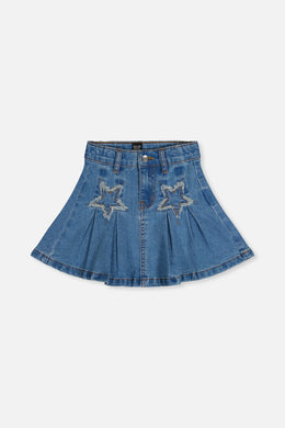 Pleated Skirt Navy Blue Denim - J20M80_01230