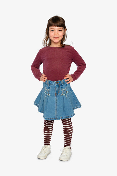 Pleated Skirt Navy Blue Denim - J20M80_01230