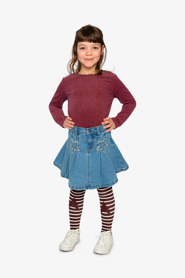 Pleated Skirt Navy Blue Denim - J20M80_01230