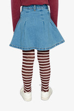 Pleated Skirt Navy Blue Denim - J20M80_01230