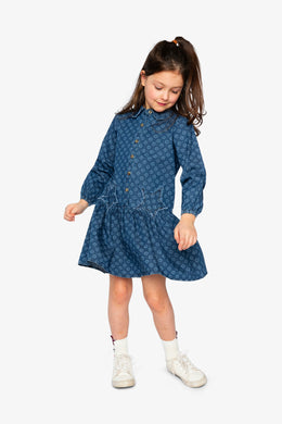Shirt Dress Blue Smiley Print - J20M85_2J315