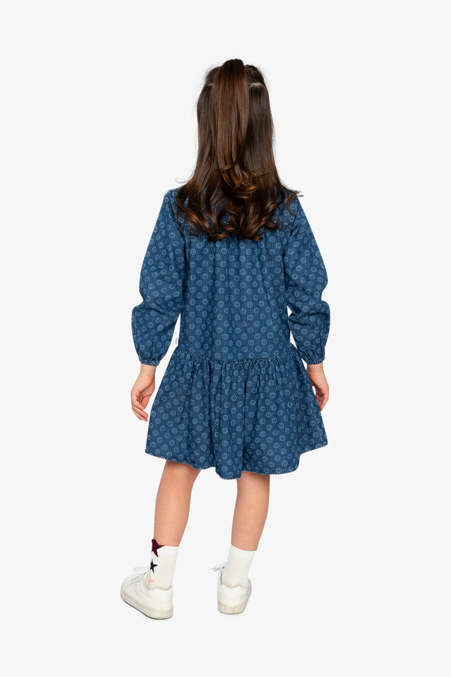 Shirt Dress Blue Smiley Print - J20M85_2J315