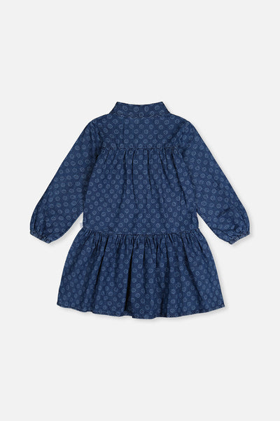 Shirt Dress Blue Smiley Print - J20M85_2J315