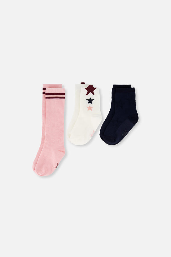 Socks Pale Dusty Pink And Navy - J20MS_06220