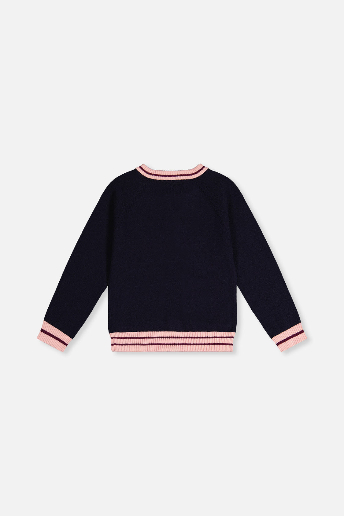 Knitted Cardigan Royal Blue And Pink - J20MT30_04990