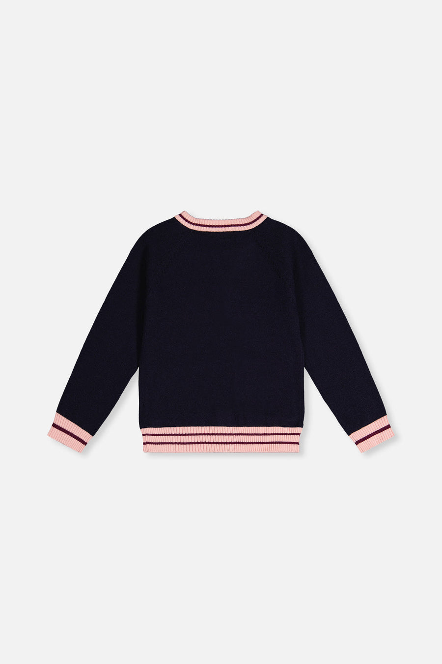 Knitted Cardigan Royal Blue And Pink - J20MT30_04990