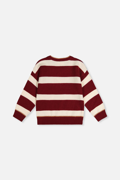 Knit Sweater Red And White Stripes - J20MT32_2J320