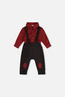 Baby Top & Pants Set Black And Red Houndstooth - J20OB10_2J313