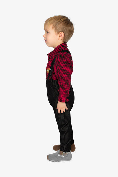 Baby Top & Pants Set Black And Red Houndstooth - J20OB10_2J313