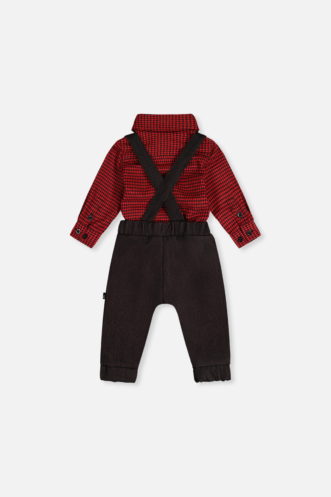 Baby Top & Pants Set Black And Red Houndstooth - J20OB10_2J313