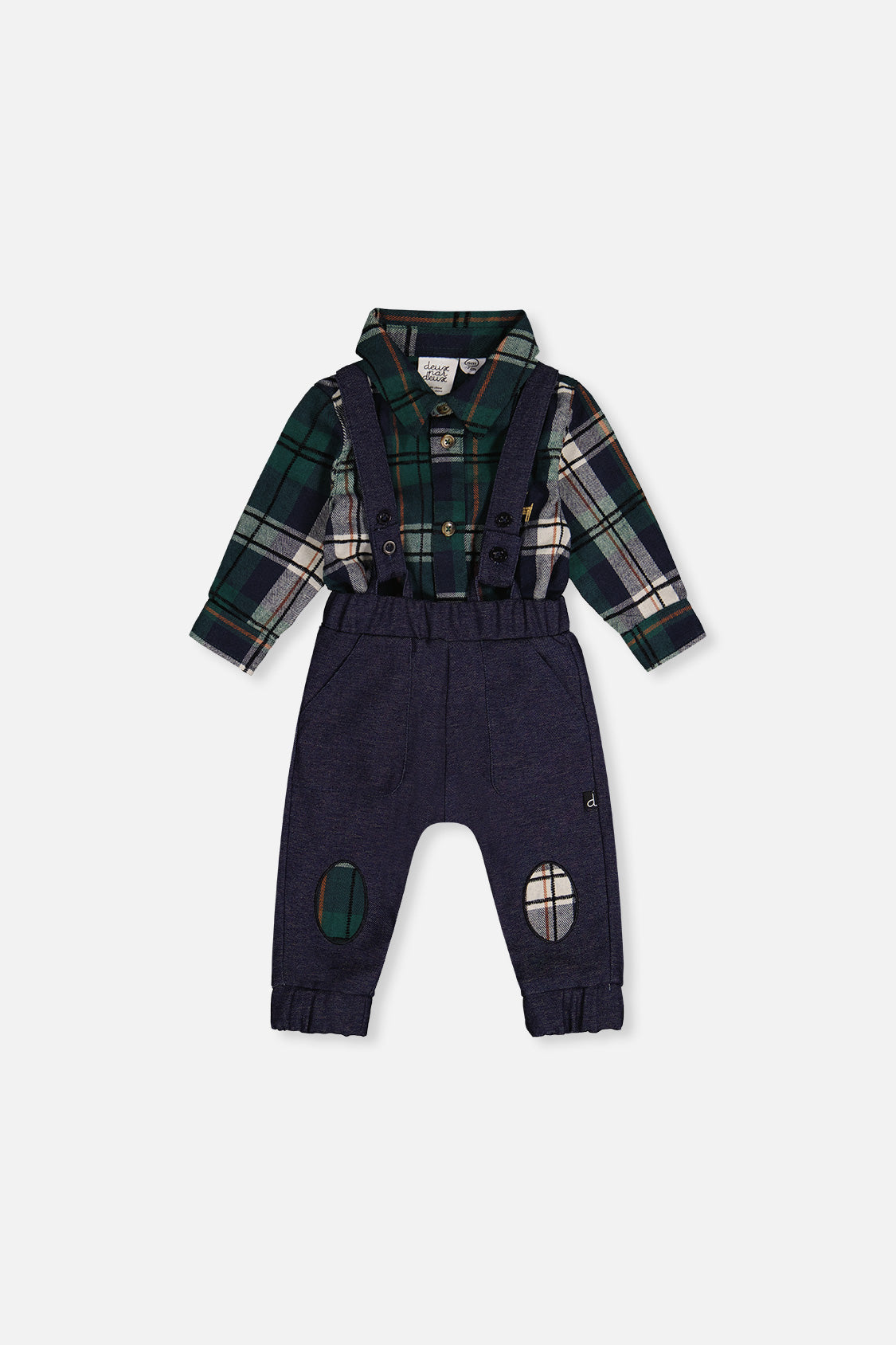 Baby Top & Pants Set Blue And Green Checks - J20OB10_2J314