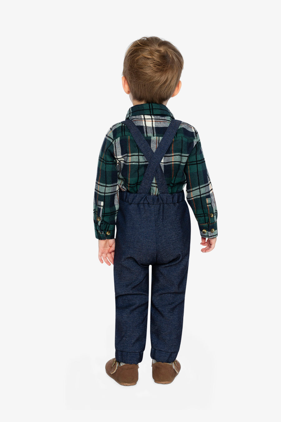 Baby Top & Pants Set Blue And Green Checks - J20OB10_2J314