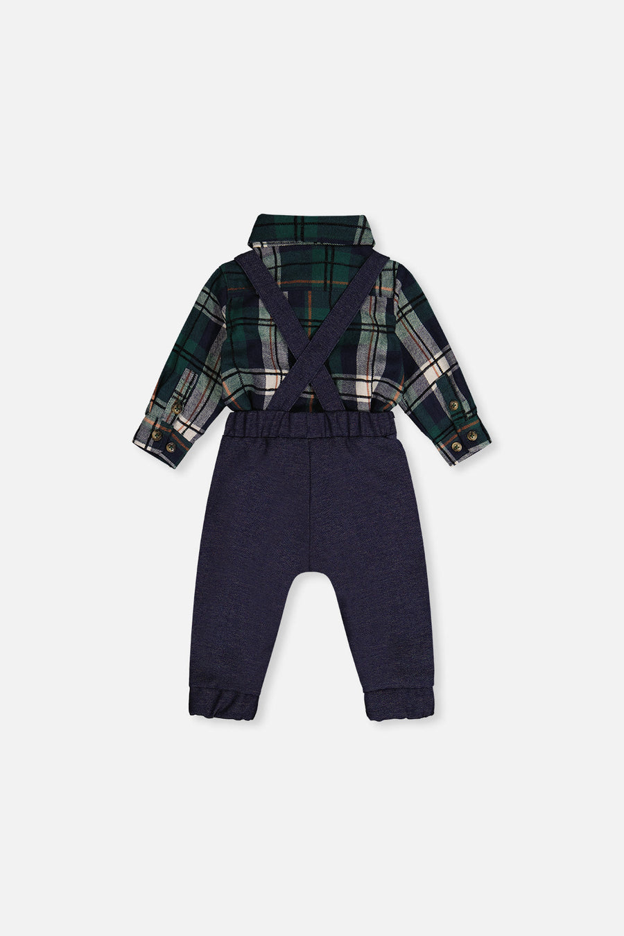 Baby Top & Pants Set Blue And Green Checks - J20OB10_2J314