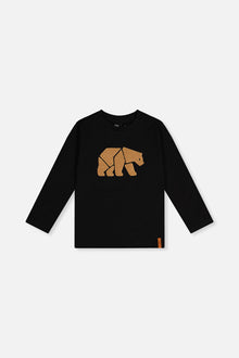 Organic Cotton Jersey T-Shirt Black And Beige - J20OB70_09990