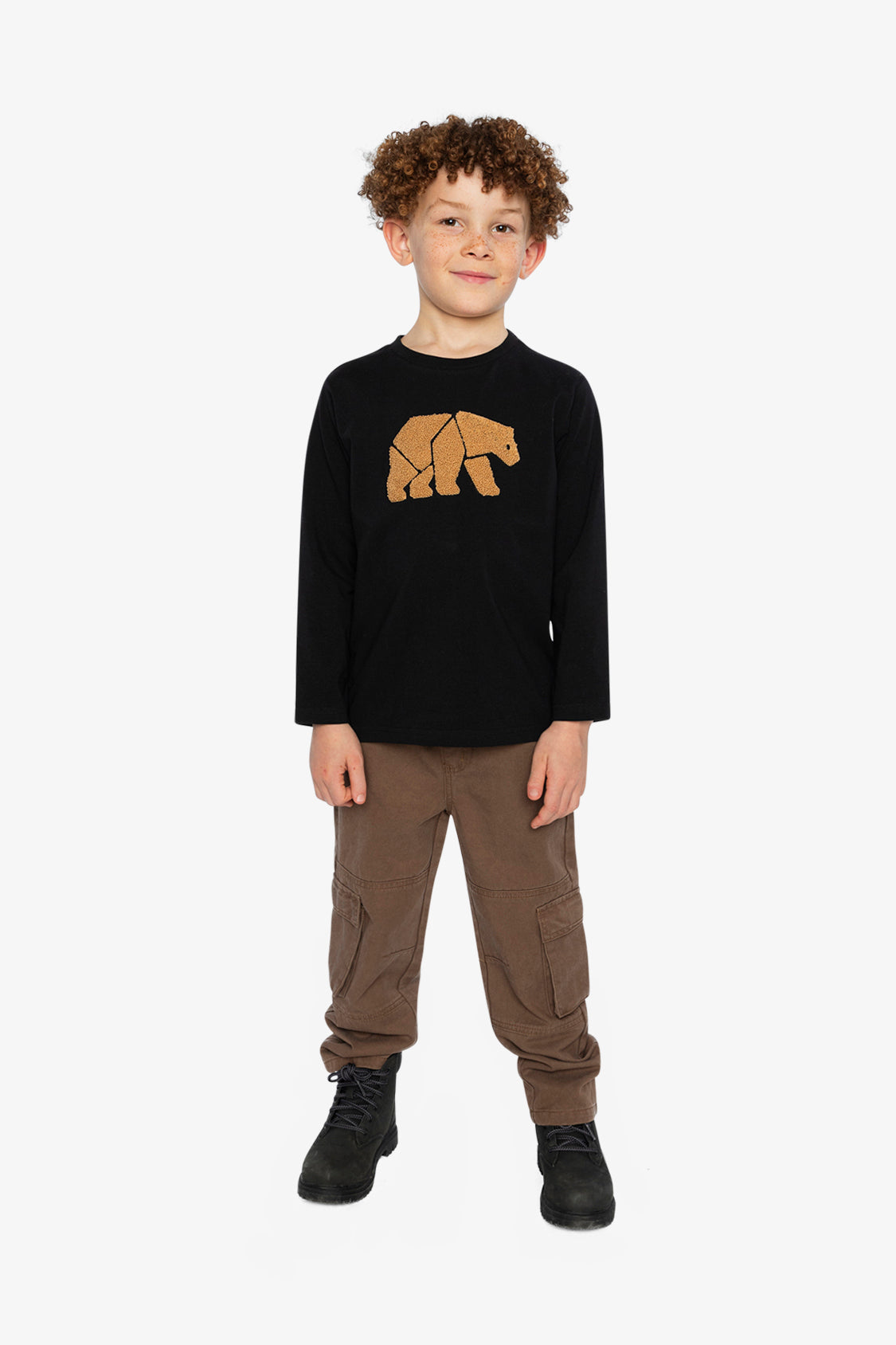 Organic Cotton Jersey T-Shirt Black And Beige - J20OB70_09990