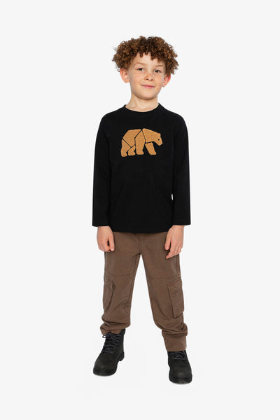 Organic Cotton Jersey T-Shirt Black And Beige - J20OB70_09990