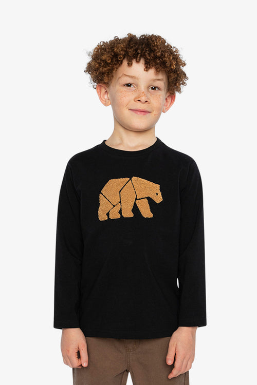 Organic Cotton Jersey T-Shirt Black And Beige - J20OB70_09990