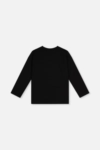 Organic Cotton Jersey T-Shirt Black And Beige - J20OB70_09990