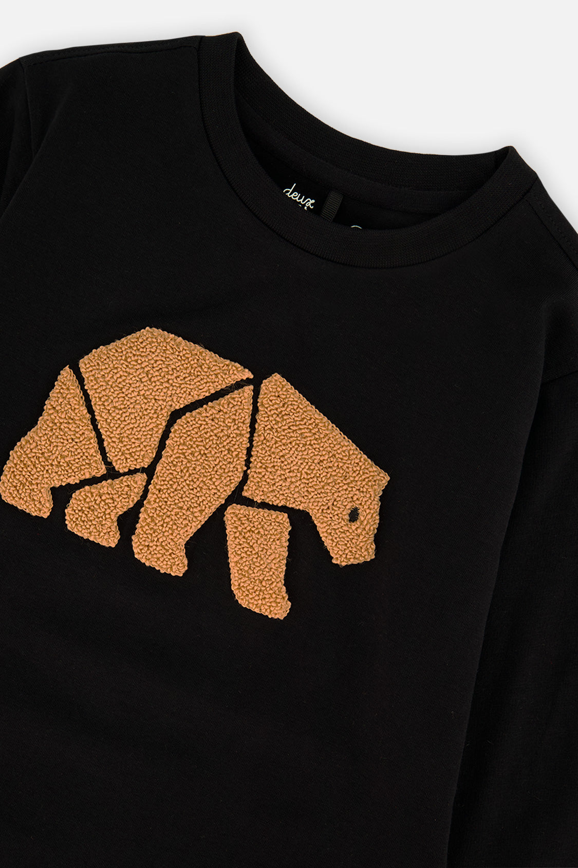 Organic Cotton Jersey T-Shirt Black And Beige - J20OB70_09990