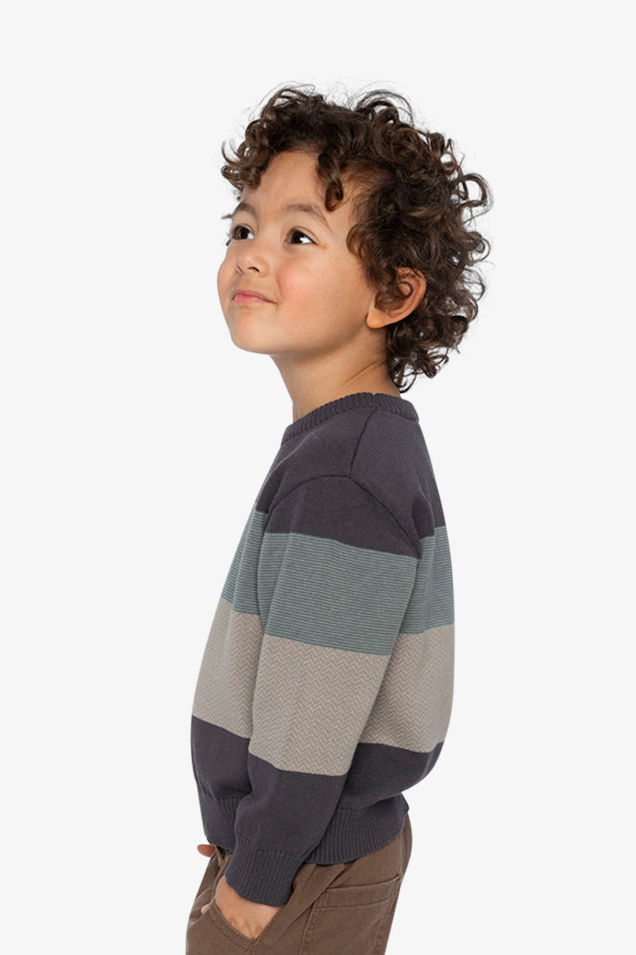 Colorblock Knit Sweater Black And Beige - J20OBT30_09990