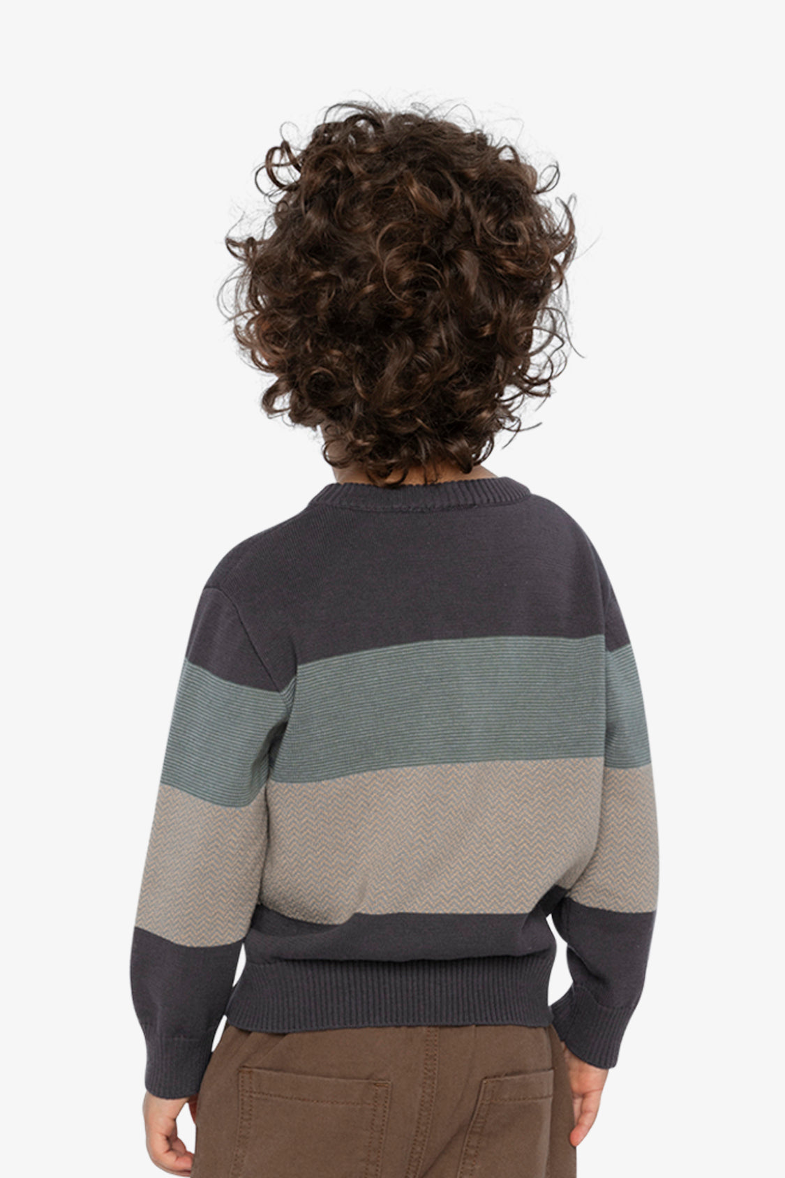 Colorblock Knit Sweater Black And Beige - J20OBT30_09990