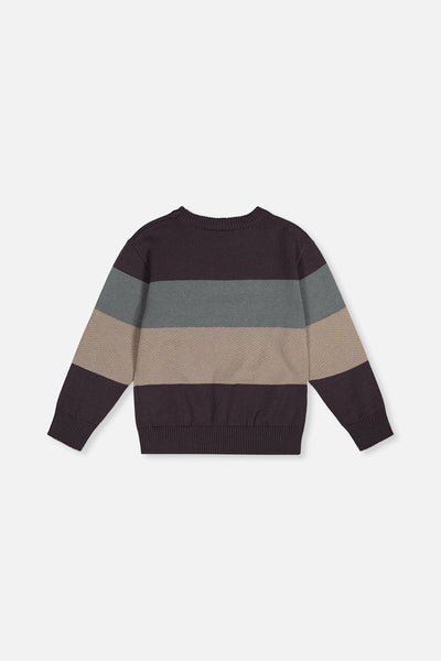 Colorblock Knit Sweater Black And Beige - J20OBT30_09990