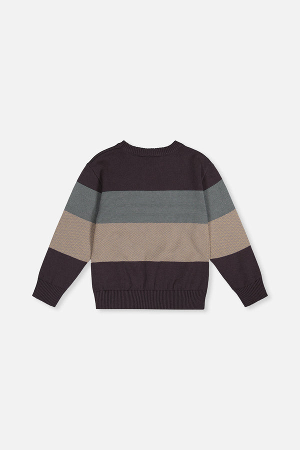 Colorblock Knit Sweater Black And Beige - J20OBT30_09990