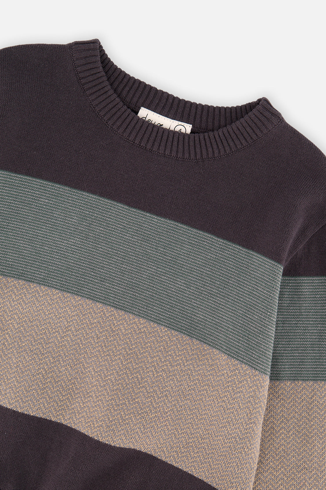 Colorblock Knit Sweater Black And Beige - J20OBT30_09990