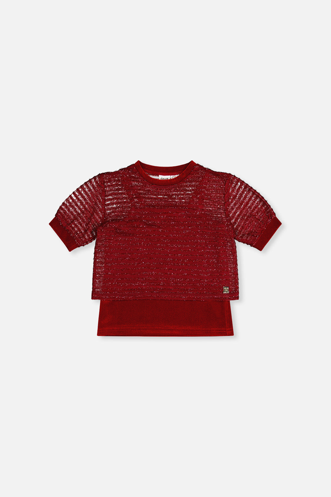 Fake Layering Top & Cami Red - J20OG70_07750