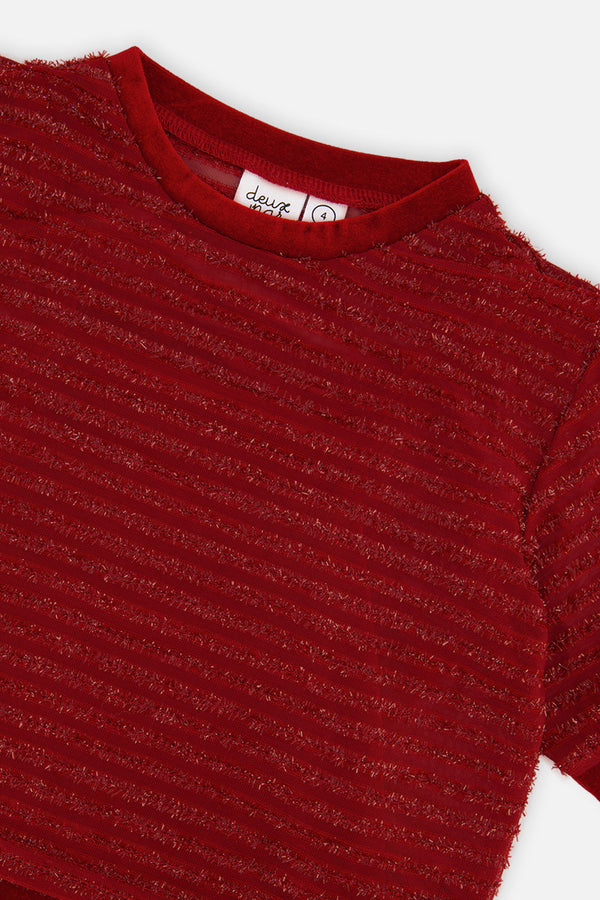 Fake Layering Top & Cami Red - J20OG70_07750
