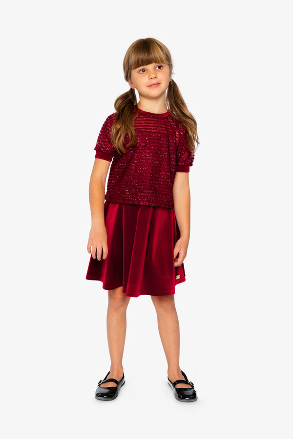 Velvet Skirt Red - J20OG81_07750