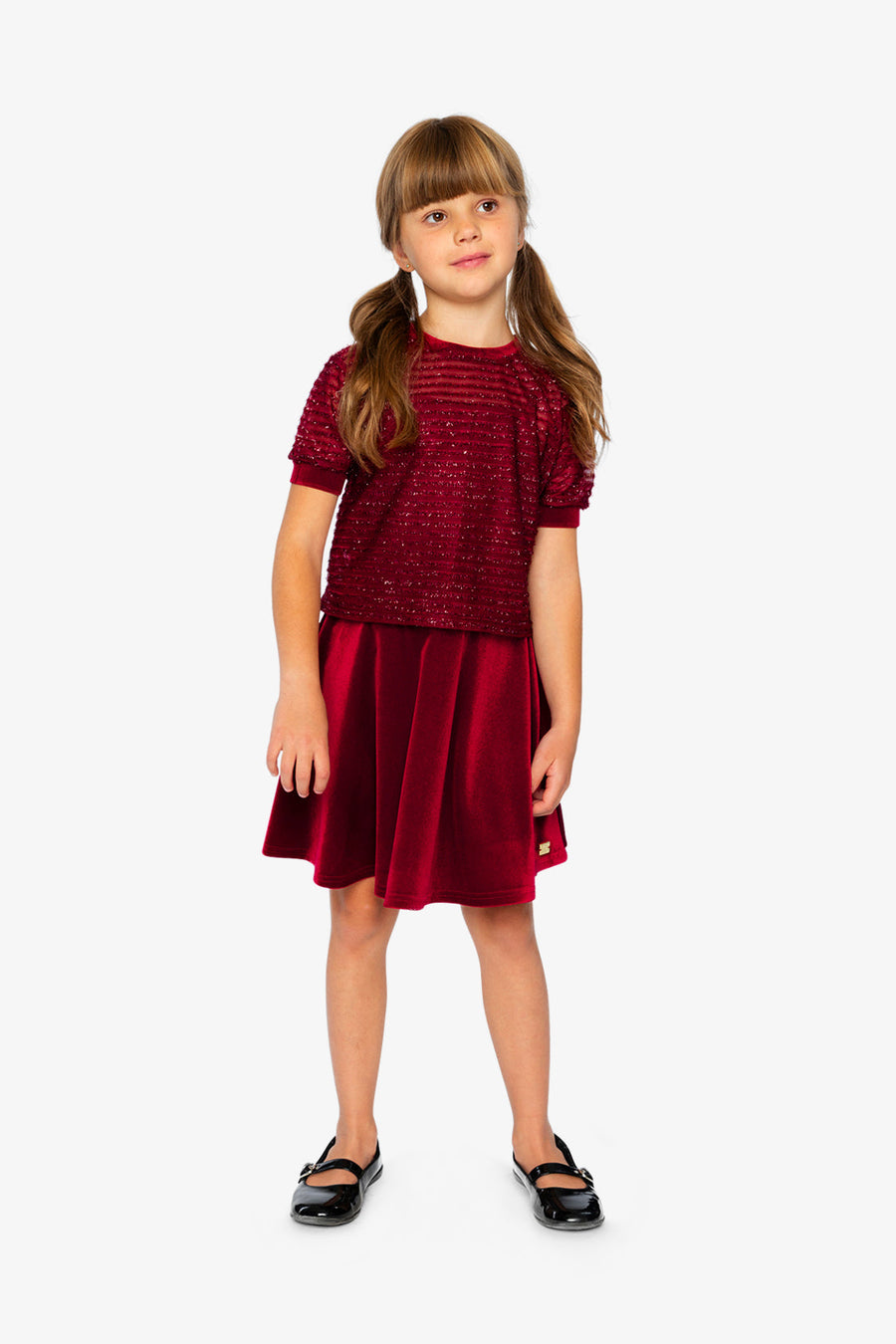 Velvet Skirt Red - J20OG81_07750