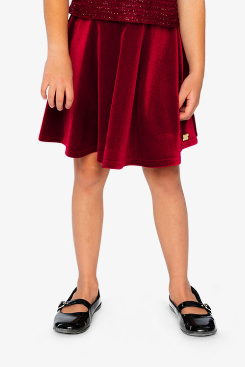Velvet Skirt Red - J20OG81_07750