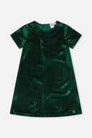 Short Sleeve A Line Dress Green Forest - J20OG86_03930